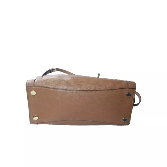 Michael Kors Collins Leather Satchel Handbag Travel Brown Medium Size - Picture 7 of 11